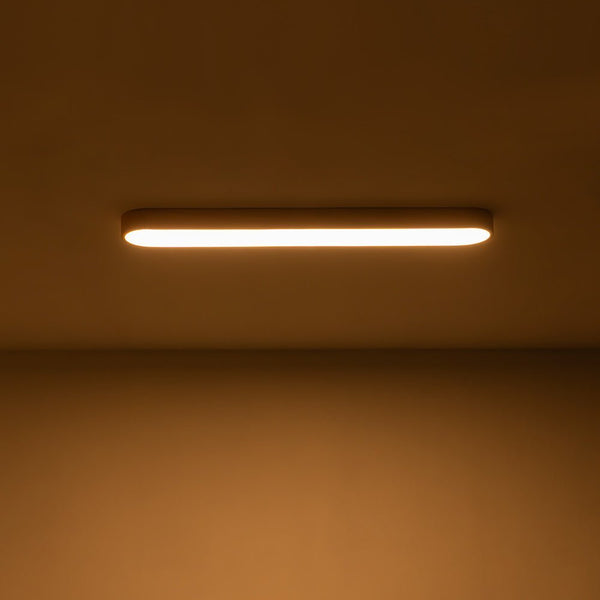 Chandelierias - Modern Long Oval Faux Wood Finish Dimmable LED Flush Mount - Flush Mount - Natural -