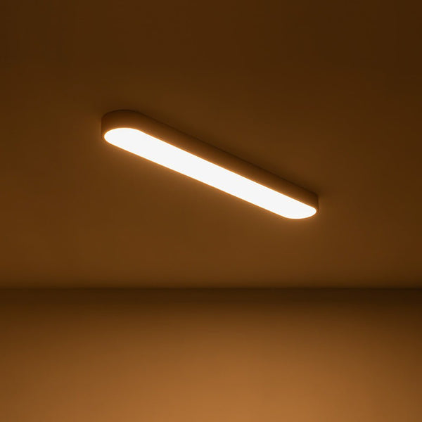 Chandelierias - Modern Long Oval Faux Wood Finish Dimmable LED Flush Mount - Flush Mount - Natural -