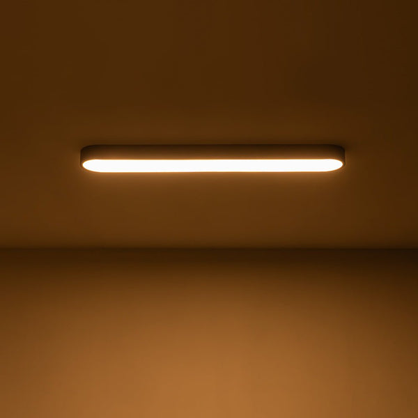 Chandelierias - Modern Long Oval Faux Wood Finish Dimmable LED Flush Mount - Flush Mount - Natural -