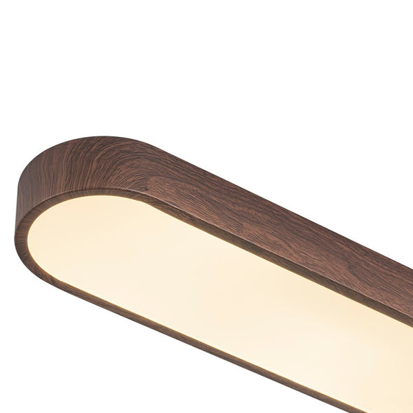 Chandelierias - Modern Long Oval Faux Wood Finish Dimmable LED Flush Mount - Flush Mount - Natural -