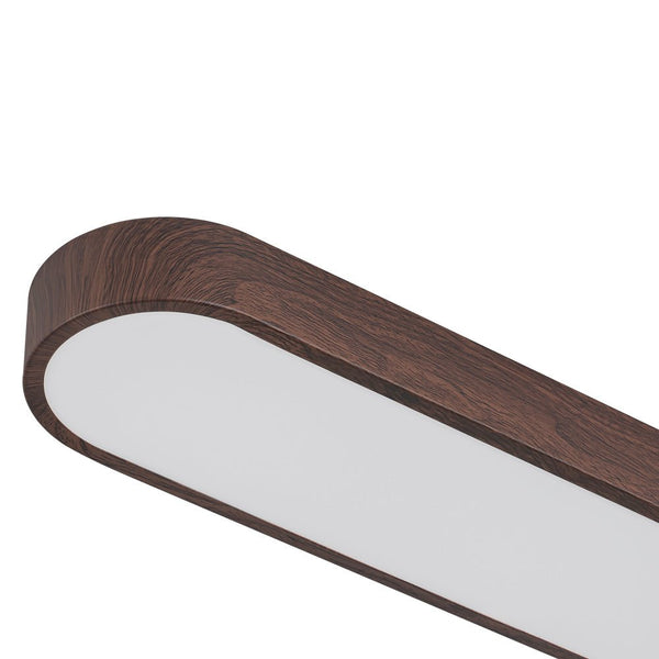 Chandelierias - Modern Long Oval Faux Wood Finish Dimmable LED Flush Mount - Flush Mount - Natural -