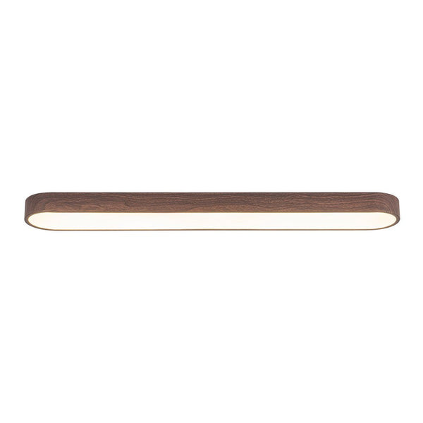 Chandelierias - Modern Long Oval Faux Wood Finish Dimmable LED Flush Mount - Flush Mount - Natural -