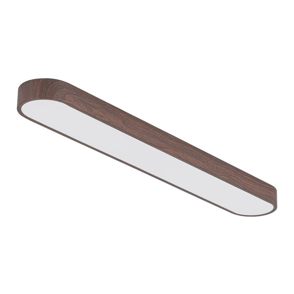 Chandelierias - Modern Long Oval Faux Wood Finish Dimmable LED Flush Mount - Flush Mount - Natural -