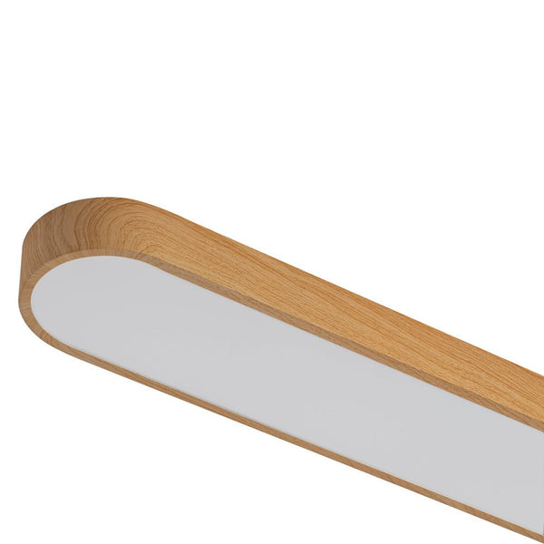 Chandelierias - Modern Long Oval Faux Wood Finish Dimmable LED Flush Mount - Flush Mount - Natural -