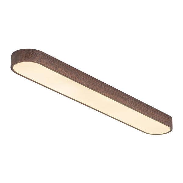 Chandelierias - Modern Long Oval Faux Wood Finish Dimmable LED Flush Mount - Flush Mount - Natural -