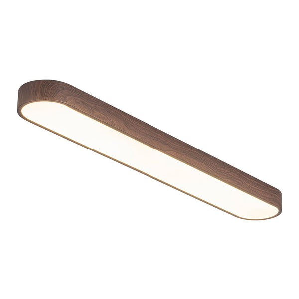 Chandelierias - Modern Long Oval Faux Wood Finish Dimmable LED Flush Mount - Flush Mount - Natural -