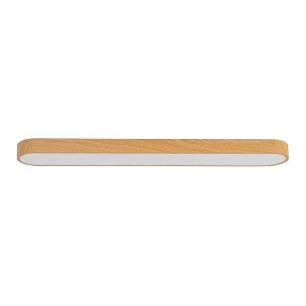 Chandelierias - Modern Long Oval Faux Wood Finish Dimmable LED Flush Mount - Flush Mount - Natural -