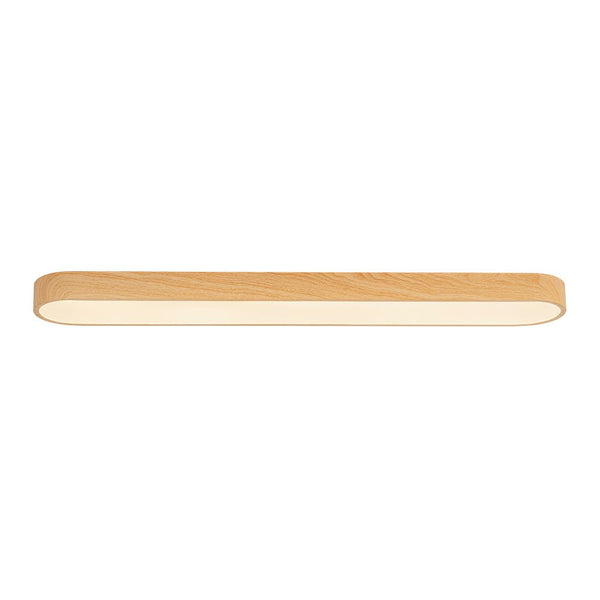 Chandelierias - Modern Long Oval Faux Wood Finish Dimmable LED Flush Mount - Flush Mount - Natural -