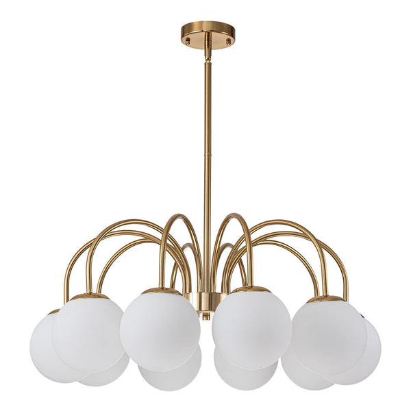 Chandelierias-Modern Matte Glass Globe Elbow Chandelier-Chandeliers-Black-6 Bulbs