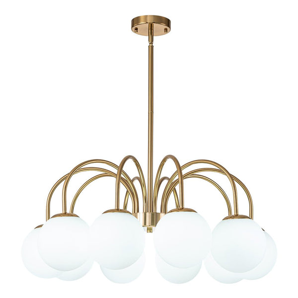 Chandelierias-Modern Matte Glass Globe Elbow Chandelier-Chandeliers-Black-6 Bulbs