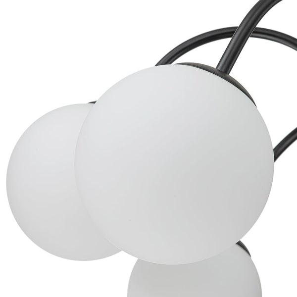 Chandelierias-Modern Matte Glass Globe Elbow Chandelier-Chandeliers-Black-6 Bulbs