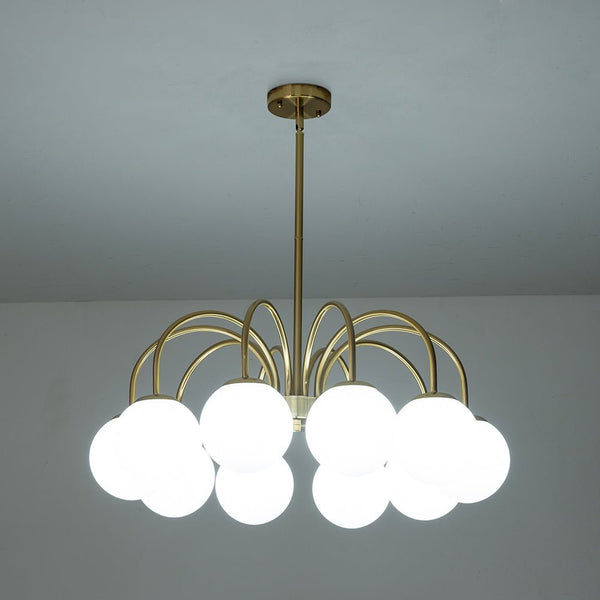 Chandelierias-Modern Matte Glass Globe Elbow Chandelier-Chandeliers-Black-6 Bulbs