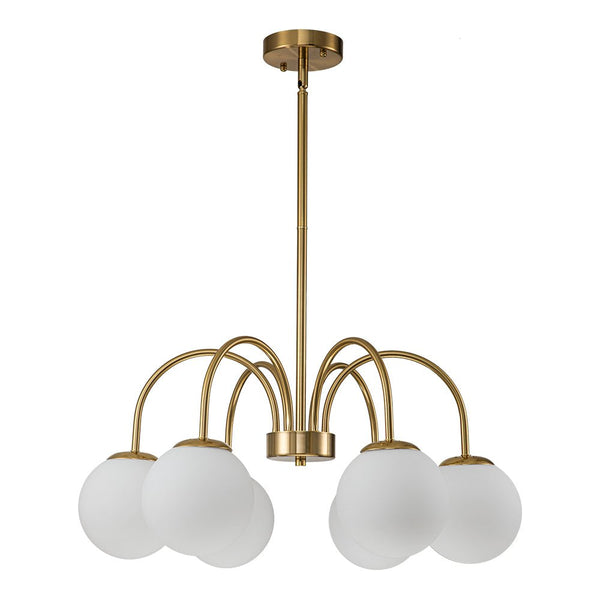 Chandelierias-Modern Matte Glass Globe Elbow Chandelier-Chandeliers-Black-6 Bulbs