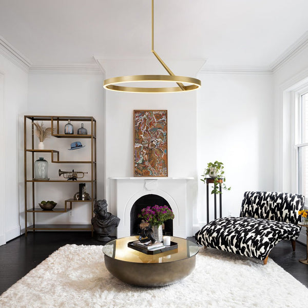 Chandelierias - Modern Minimalist Dimmable LED Round Pendant - Pendant - Brass -