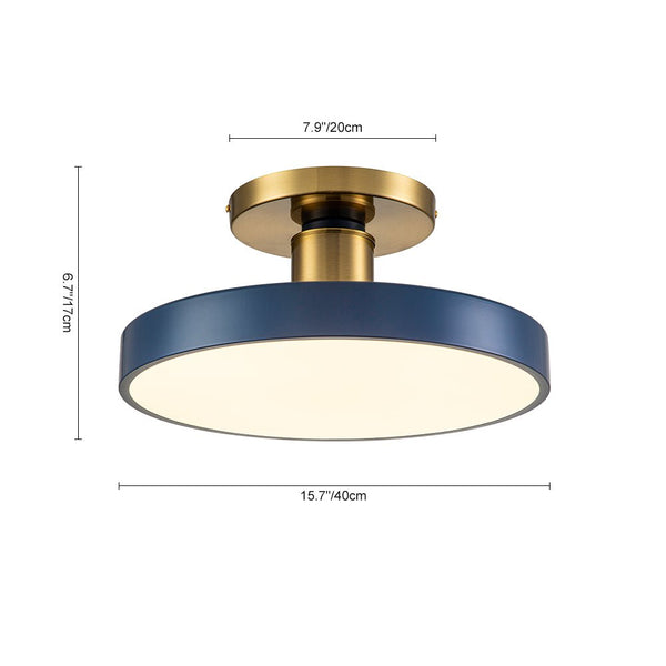 Chandelierias - Modern Minimalist LED Drum Semi Flush Mount - Semi Flush -