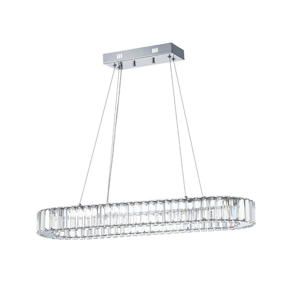 Chandelierias - Modern Oval Loop Crystal LED Pendant - Pendant - Chrome -