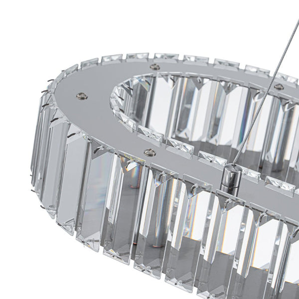 Chandelierias - Modern Oval Loop Crystal LED Pendant - Pendant - Chrome -