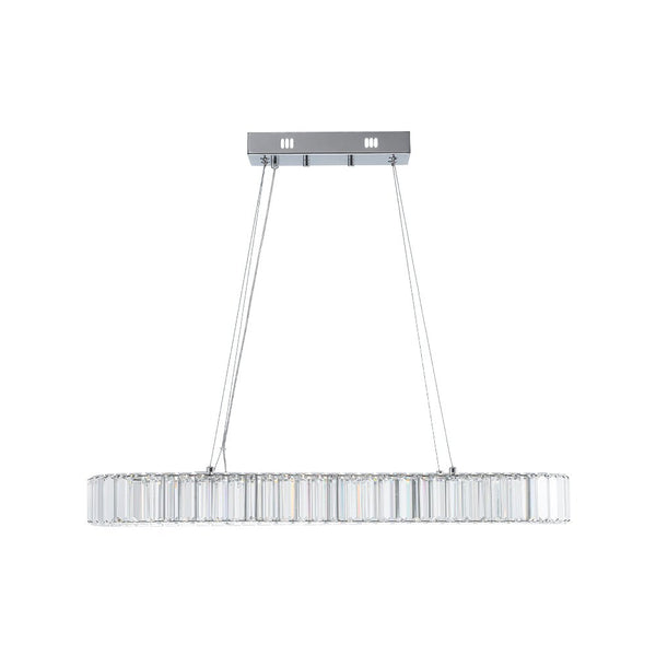 Chandelierias - Modern Oval Loop Crystal LED Pendant - Pendant - Chrome -