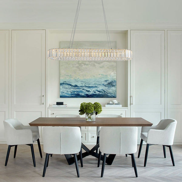 Chandelierias - Modern Oval Loop Crystal LED Pendant - Pendant - Chrome -