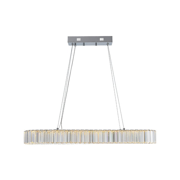 Chandelierias - Modern Oval Loop Crystal LED Pendant - Pendant - Chrome -