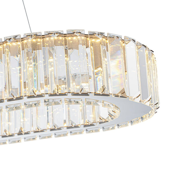 Chandelierias - Modern Oval Loop Crystal LED Pendant - Pendant - Chrome -