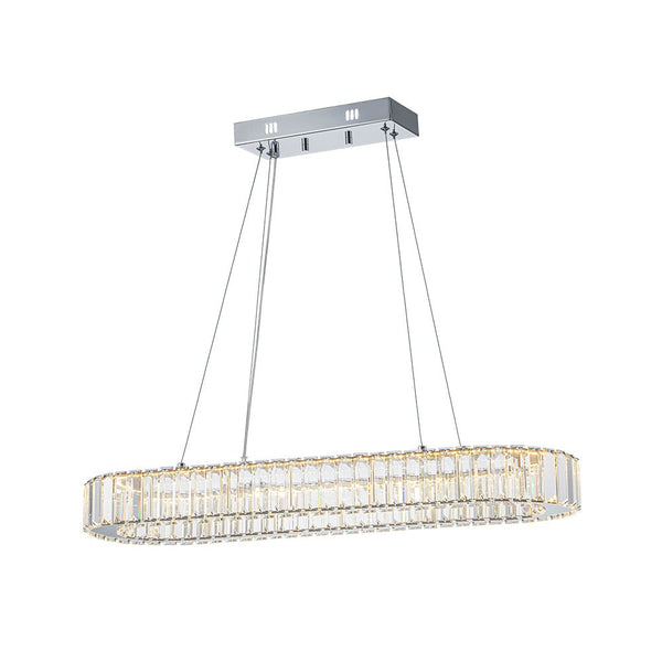 Chandelierias - Modern Oval Loop Crystal LED Pendant - Pendant - Chrome -