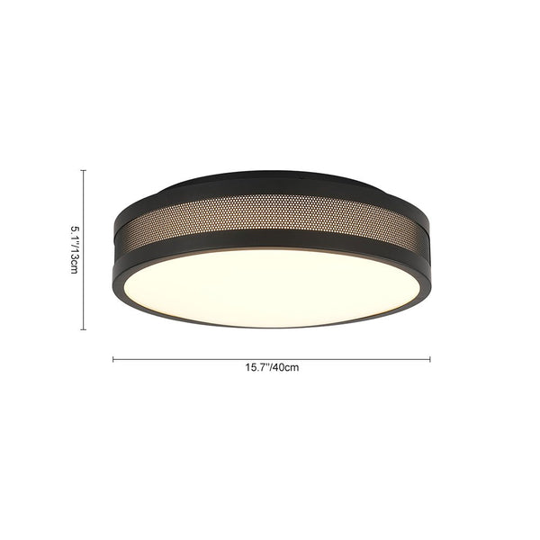 Chandelierias - Modern Perforated Dimmable LED Flush Mount - Flush Mount - Black -
