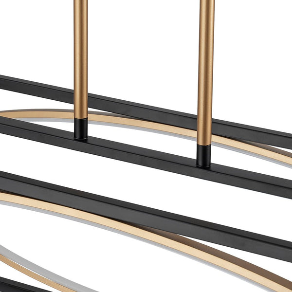 Chandelierias - Modern Rectangle Metal Frame Dimmable LED Chandelier - Chandeliers - Black & Gold -
