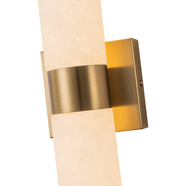Chandelierias - Modern Rock Texture Linear Tube Dimmable LED Vanity Light - Wall Light - Gold -