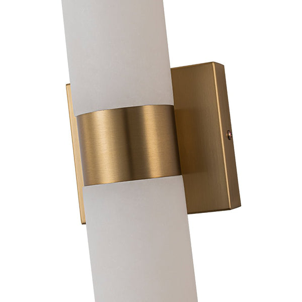 Chandelierias - Modern Rock Texture Linear Tube Dimmable LED Vanity Light - Wall Light - Gold -