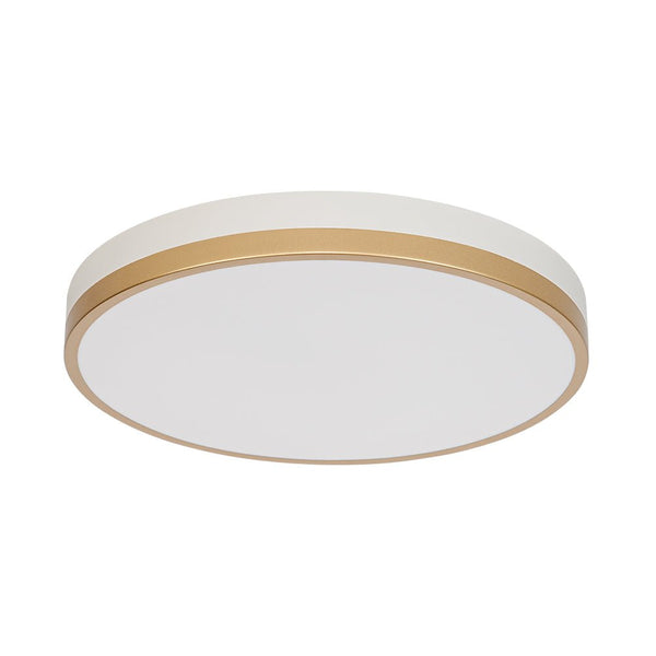 Chandelierias - Modern Round Color - contrasting Dimmable LED Flush Mount Ceiling Light - Flush Mount - 15.7 in - Gold & White