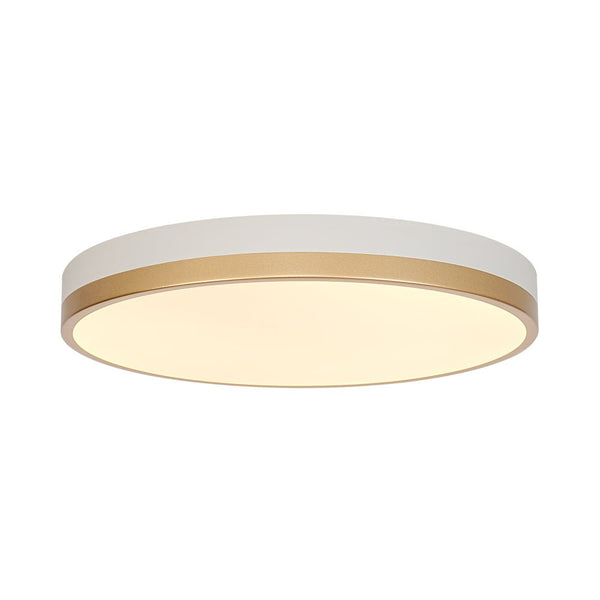 Chandelierias - Modern Round Color - contrasting Dimmable LED Flush Mount Ceiling Light - Flush Mount - 15.7 in - Gold & White