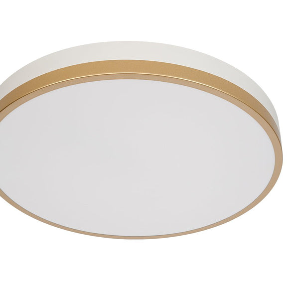 Chandelierias - Modern Round Color - contrasting Dimmable LED Flush Mount Ceiling Light - Flush Mount - 15.7 in - Gold & White