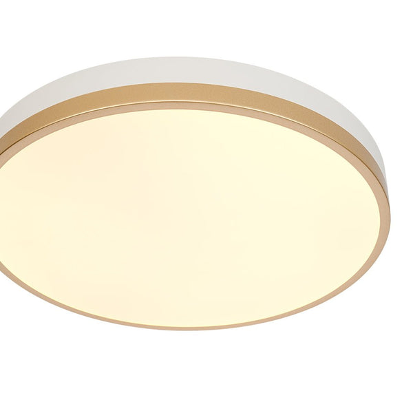 Chandelierias - Modern Round Color - contrasting Dimmable LED Flush Mount Ceiling Light - Flush Mount - 15.7 in - Gold & White