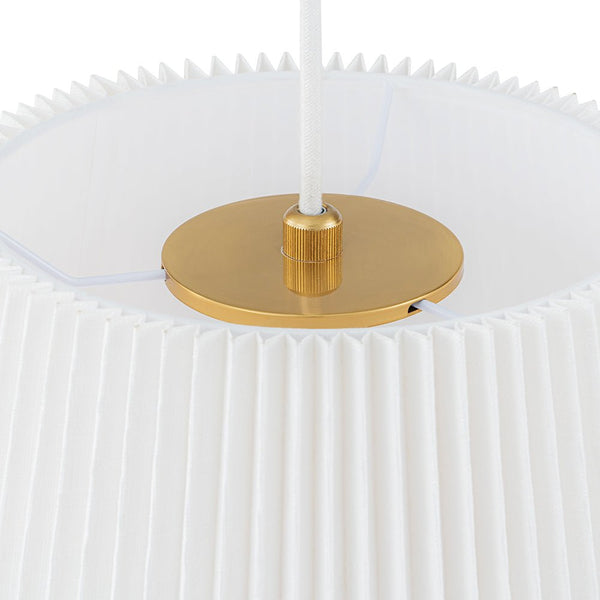 Chandelierias - Modern Rustic 3 - Light A - line Pleated Conical Drum Pendant - Pendants - Brass -