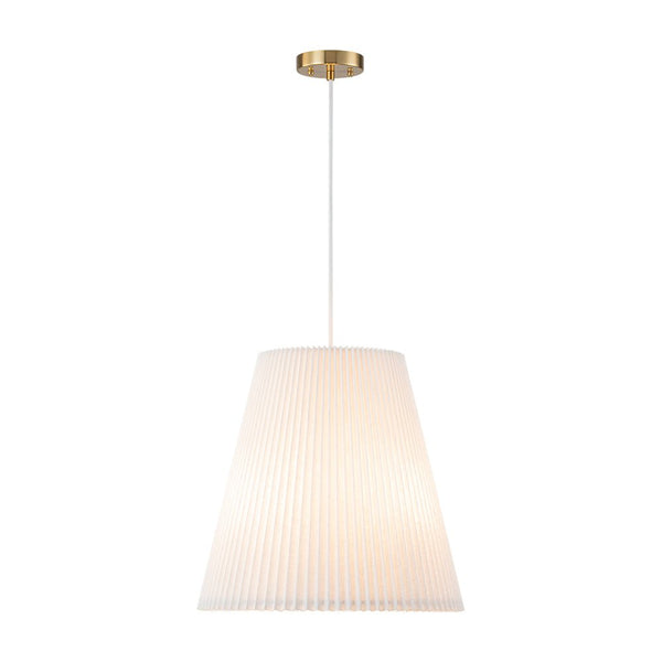 Chandelierias - Modern Rustic 3 - Light A - line Pleated Conical Drum Pendant - Pendants - Brass -