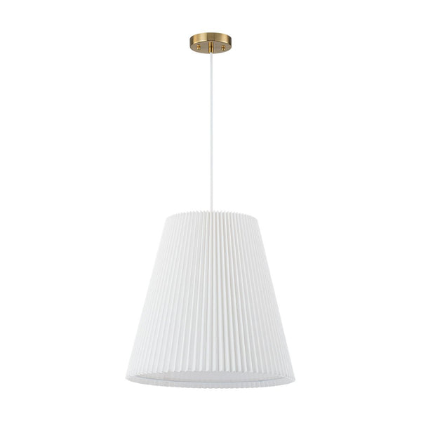Chandelierias - Modern Rustic 3 - Light A - line Pleated Conical Drum Pendant - Pendants - Brass -