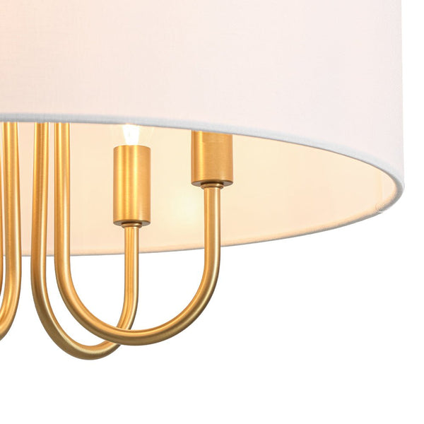 Chandelierias - Modern Rustic 4 - Light Swoop Arm Drum Pendant - Pendant - Matte Black -