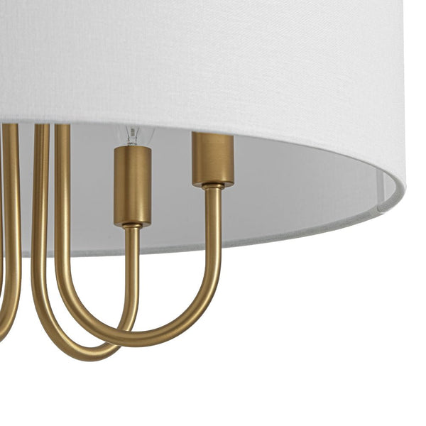 Chandelierias - Modern Rustic 4 - Light Swoop Arm Drum Pendant - Pendant - Matte Black -