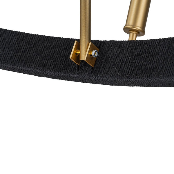 Chandelierias - Modern Rustic 6 - Light Candlestick Cotton thread Wagon Wheel Chandelier - Chandeliers - Brass & Black -