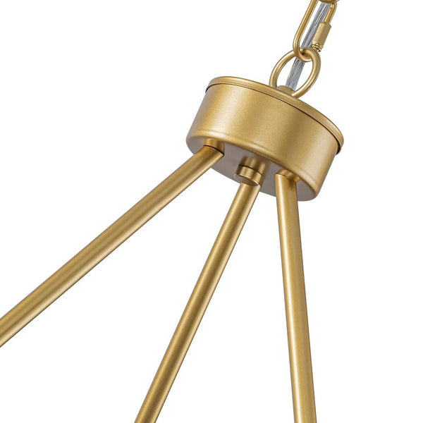 Chandelierias - Modern Rustic 6 - Light Candlestick Cotton thread Wagon Wheel Chandelier - Chandeliers - Brass & Black -