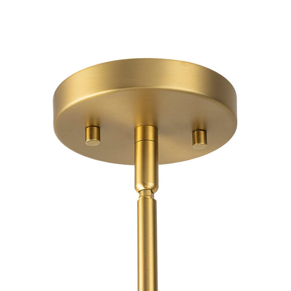 Chandelierias - Modern Sculptural 1 - Light Frosted Glass Orb Pendant - Pendants - Brass -