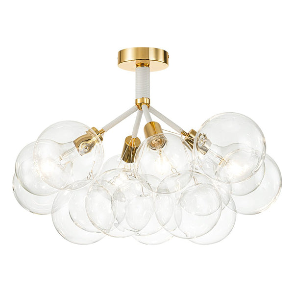 Chandelierias-Modern Semi Flush Cluster Bubble Chandelier-Chandelier-White-4 Bulbs