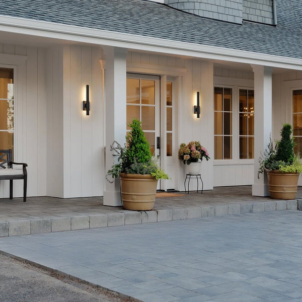 Chandelierias - Modern Slim Linear Flat Tube LED Outdoor Wall Sconce - Wall Light - 2 - Pack -