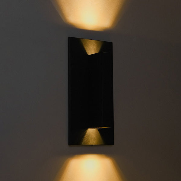 Chandelierias - Modern Slim Tube Rectangle LED Outdoor Wall Sconce - Wall Light - 2 - Pack -