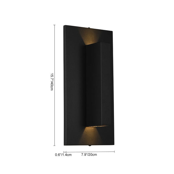 Chandelierias - Modern Slim Tube Rectangle LED Outdoor Wall Sconce - Wall Light - 2 - Pack -