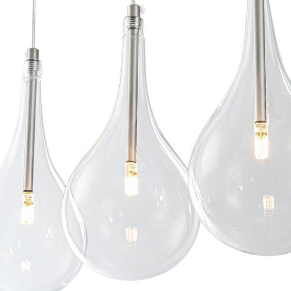 Chandelierias - Modern Sliver 5 - Light Clear Balloon Glass Bubble Chandelier For Dining Room Entryway - Chandelier - Linear -