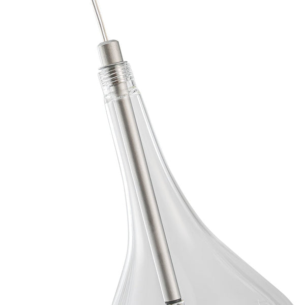 Chandelierias - Modern Sliver 5 - Light Clear Balloon Glass Bubble Chandelier For Dining Room Entryway - Chandelier - Linear -