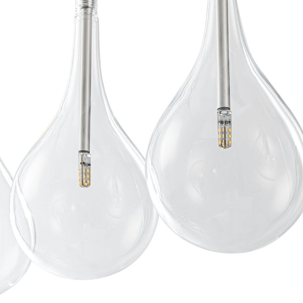 Chandelierias - Modern Sliver 5 - Light Clear Balloon Glass Bubble Chandelier For Dining Room Entryway - Chandelier - Linear -