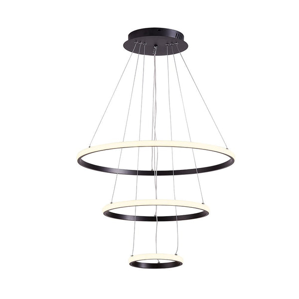 Chandelierias - Modern Tripple Circle LED Chandelier For Living Room - Chandelier - Black (Back - order & Arrive in 2 - 3 Weeks) -